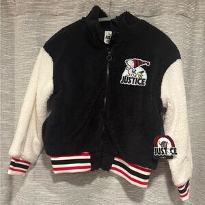 Peanuts Snoopy Sherpa Jacket Girls Size 7/8 NWT Fall Winter Christmas